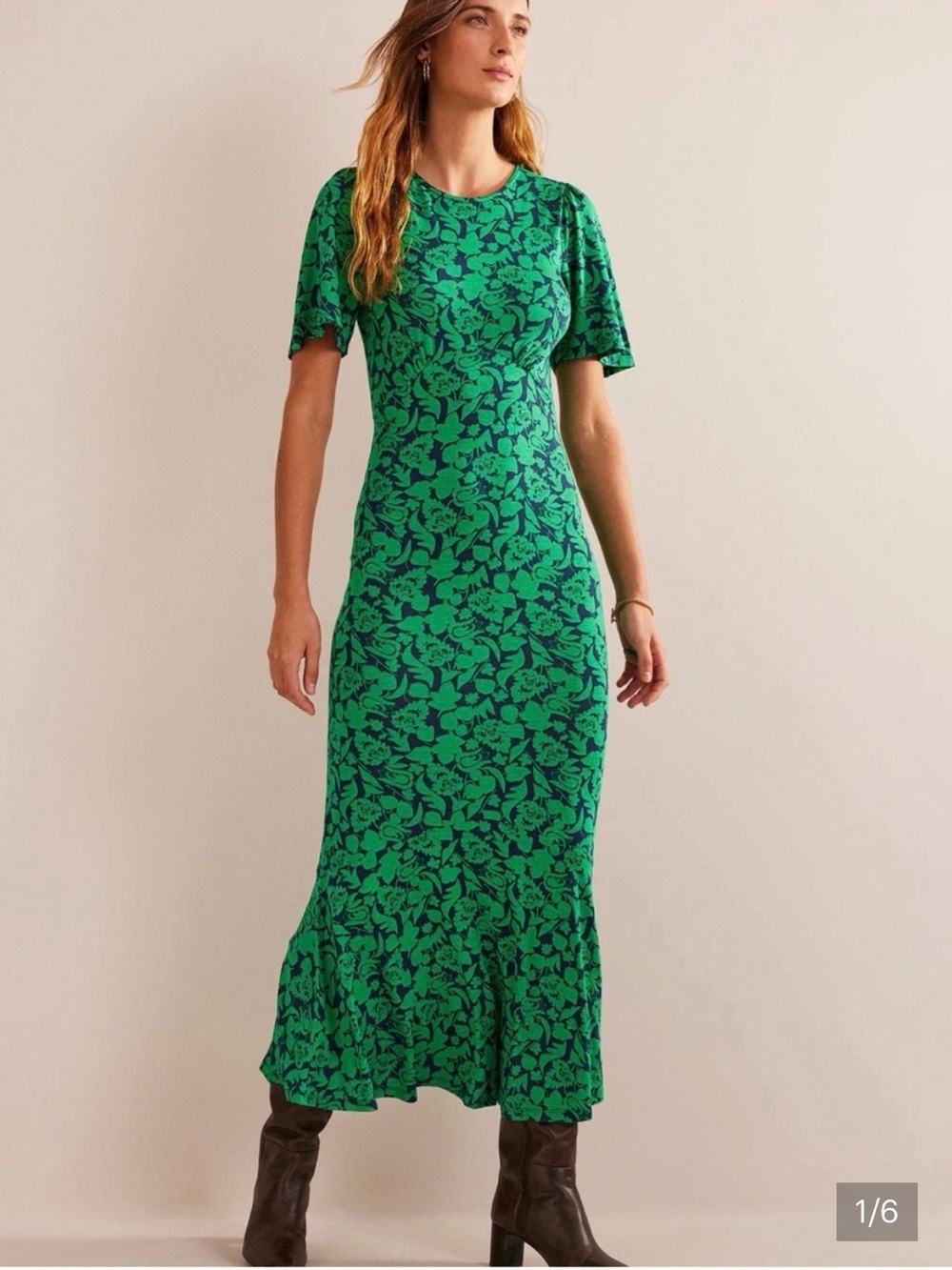 Boden Flippy jersey midi floral dress